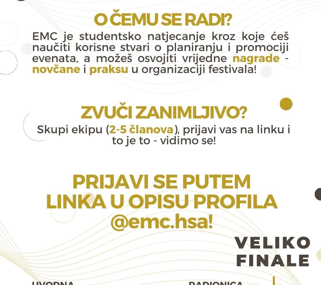 Prijavi se na studentsko natjecanje u Event Managementu!
