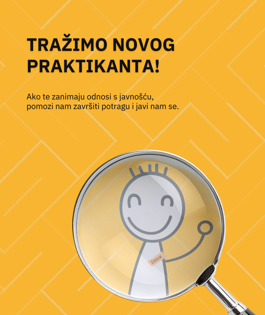 CTA komunikacije – oglas za tromjesečnu praksu – mjesto za tebe!